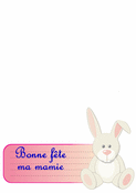 Lapin câlin pour une fête de mamie tendre